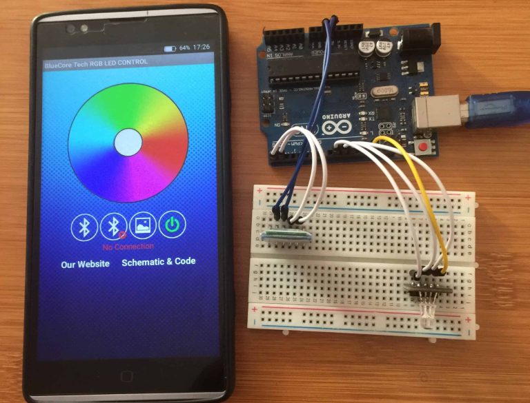 Arduino Bluetooth RGB led control using Android app - MYTECTUTOR