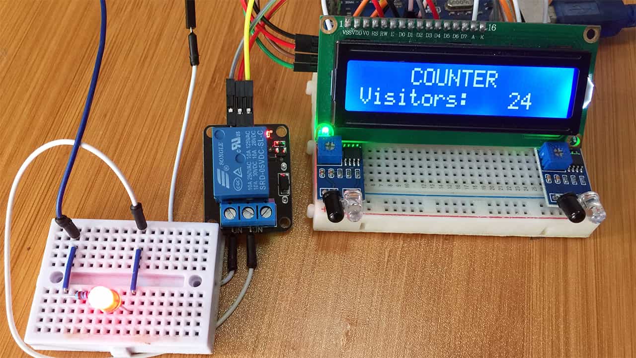 bidirectional visitor counter using ir sensors and arduino