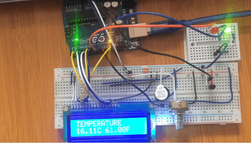 lm35 temperature sensor with Arduino