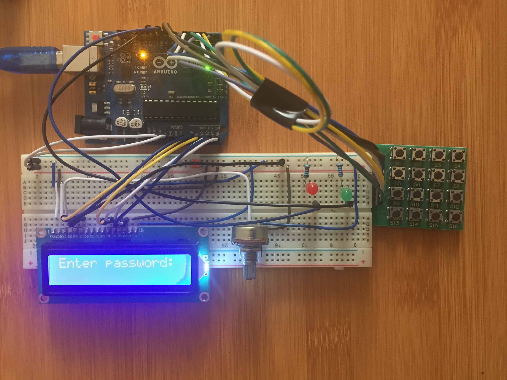 4×4 keypad with Arduino password based security system. - MYTECTUTOR