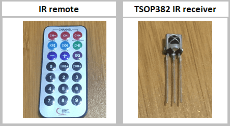 ir remote and tpso382 ir receiver
