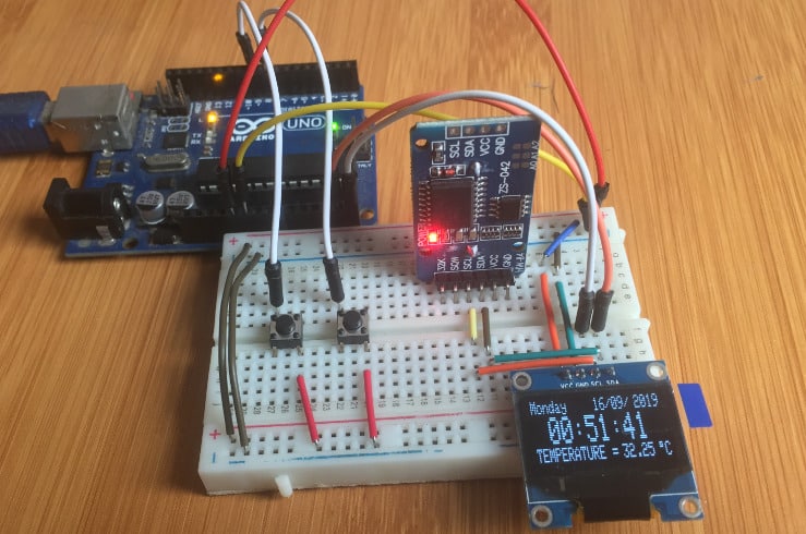 DS3231 RTC OLED display Clock with Arduino