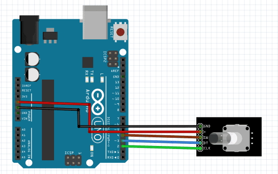 rotary encoder interfacing with arduino schematic