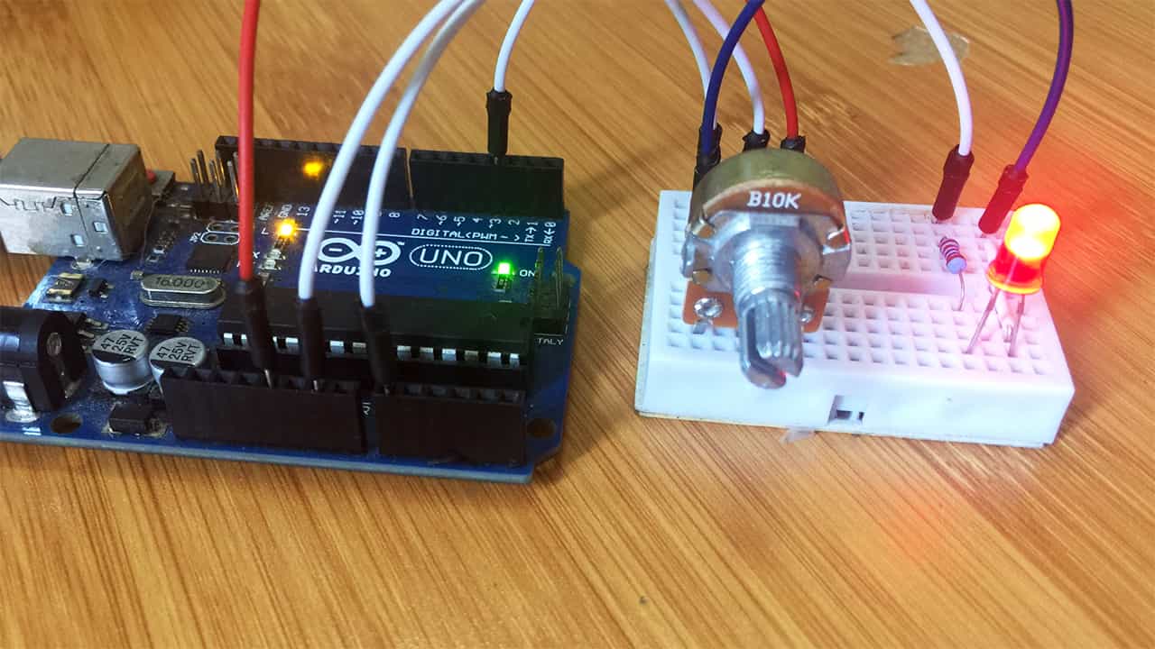 arduino pwm output led brightness control