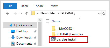 unzipped plx-dax folder
