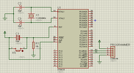 8051 microcontroller basic circuit