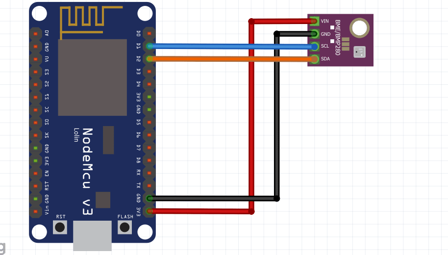 connecting ESP8266 Nodemcu with BME280 sensor