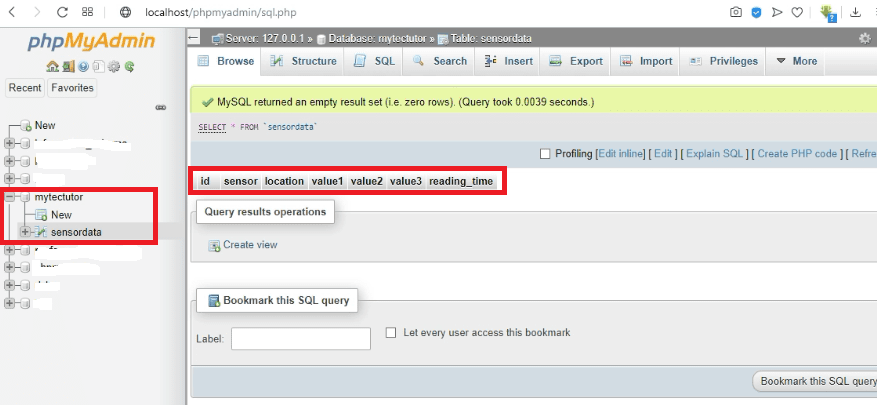 sql table in database