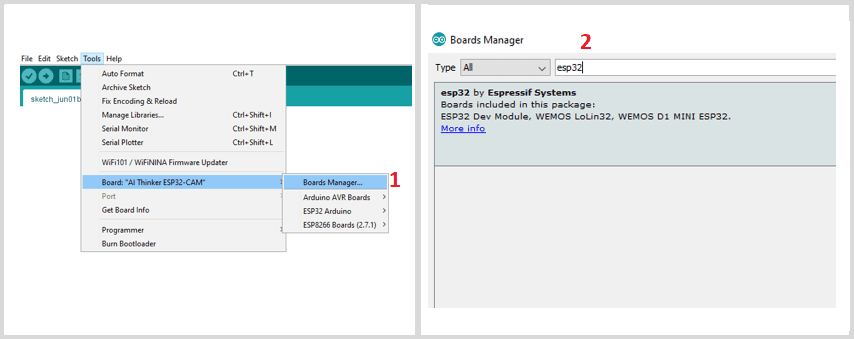 adding esp32 boards to arduino ide