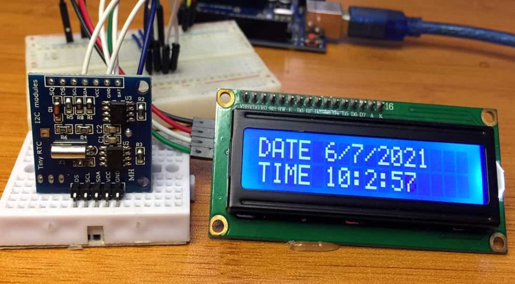 DS1307 RTC module with Arduino and I2C LCD