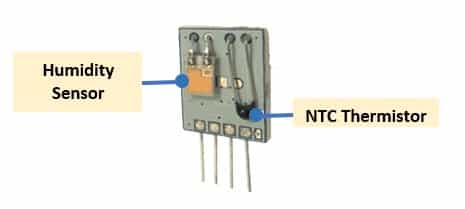 DHT11 temperature and humidity sensing components