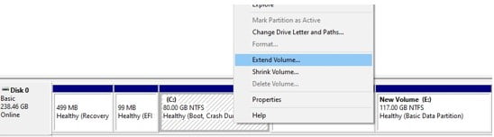 Extend Volume of C drive