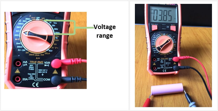 Measuring DC voltage using a digital multimeter