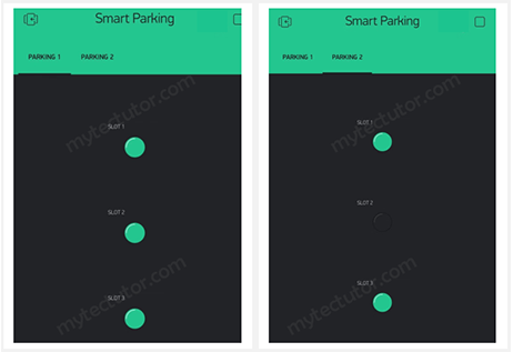 Blynk App for smart car parking system