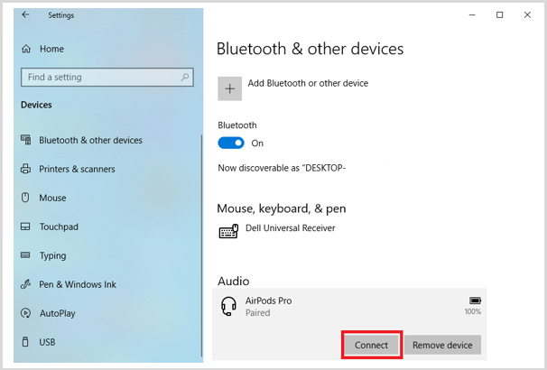 Connecting Airpods using Bluetooth and other devices settings