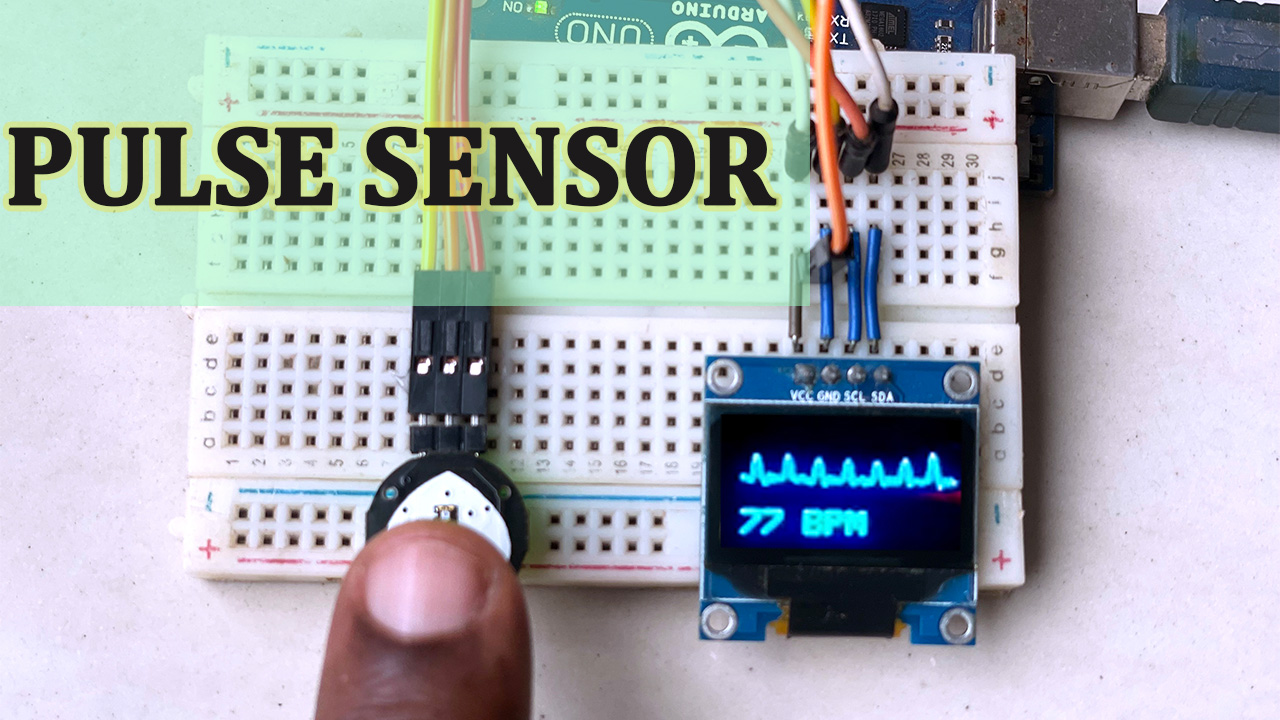 Pulse sensor with Arduino for measuring heart rate