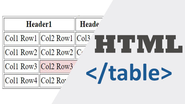 How to create table using html