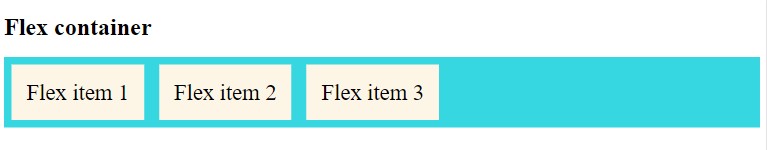 css flex container with flex items