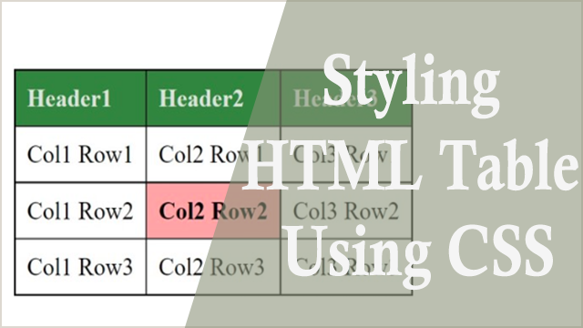 How to Style HTML table with CSS