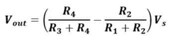 Equation for Wheatstone bridge output voltage