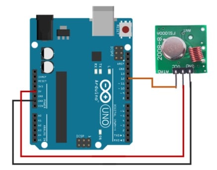 Connecting 433MHz RF Transmitter to Arduino