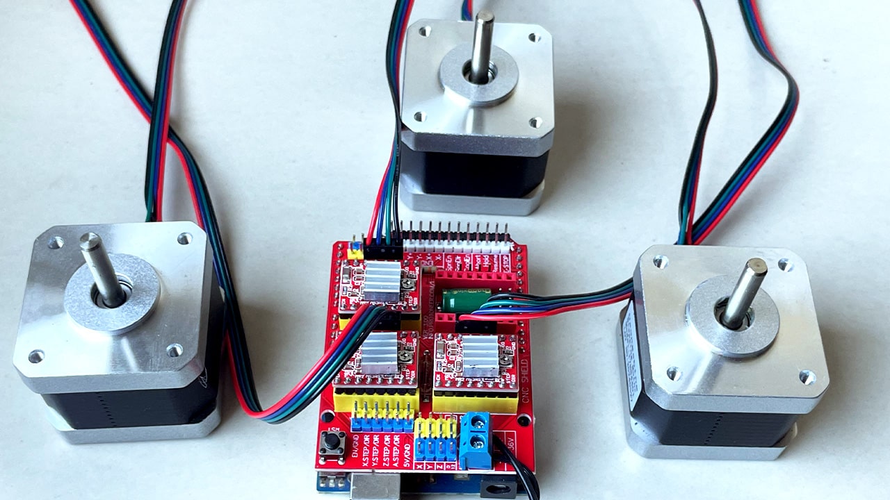 Controlling Stepper motors using Arduino CNC Shield