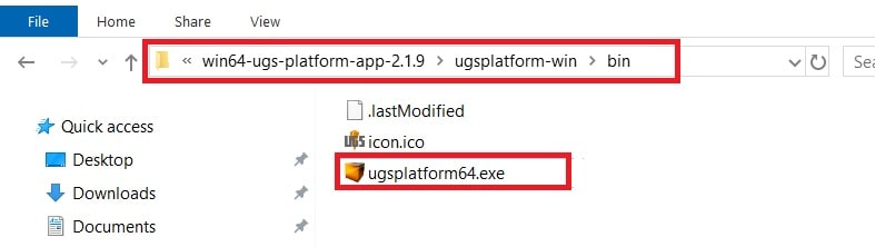 accessing universal g-code sender executable file